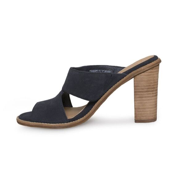 Ugg Blue Suede Leather Preppy Academia Coastal Capsule Sailor Chic Heels 8 - Picture 10 of 14